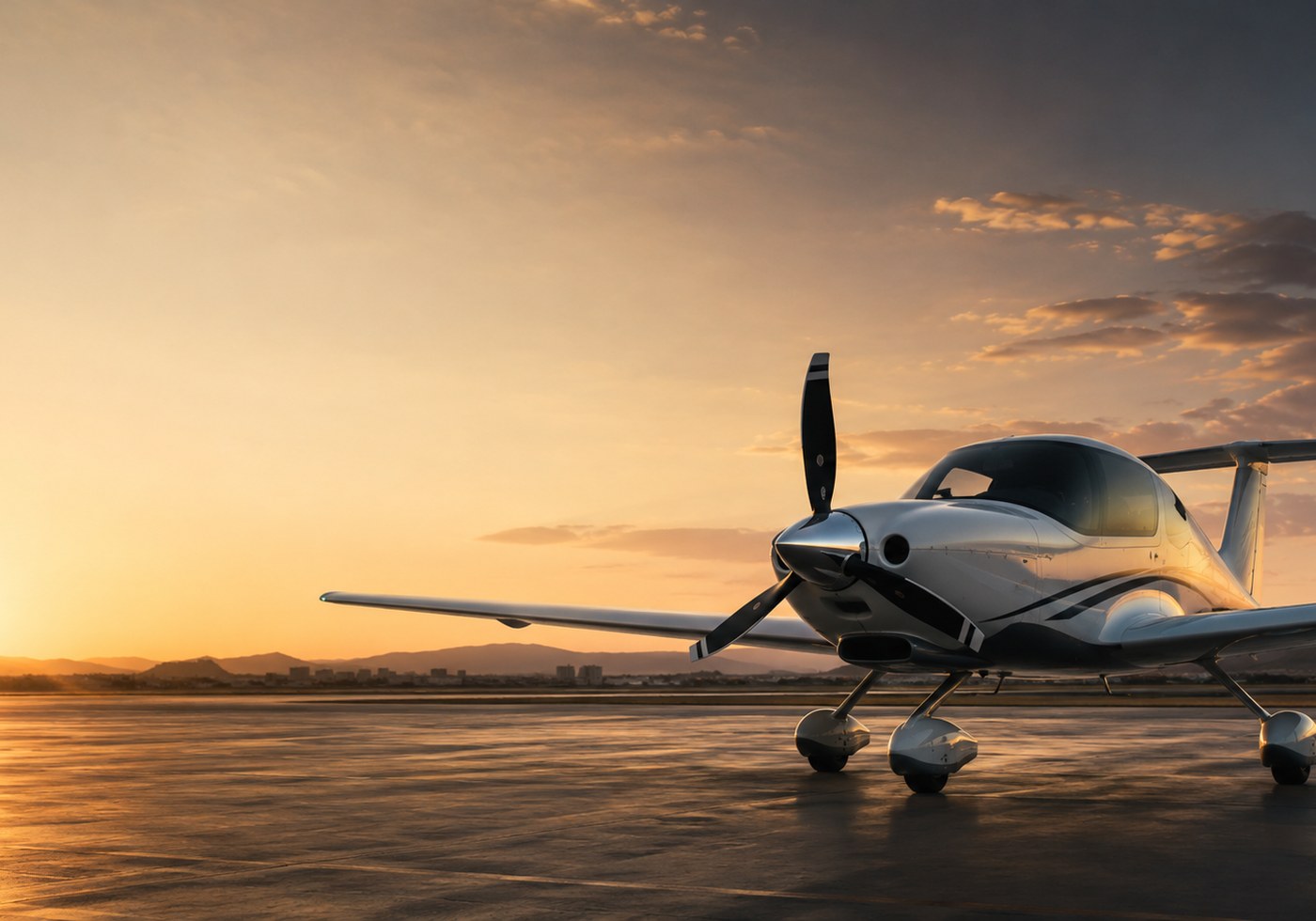 Generic aircraft at sunset