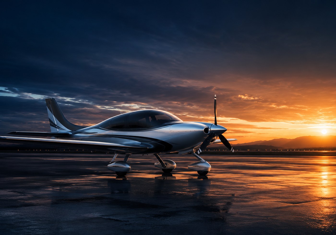 Generic aircraft on twilight ramp